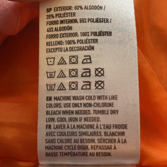 LAST MARKDOWN!! American Eagle Black Quilted Jacket with Orange Lining - Sz M - Picture 13 of 13